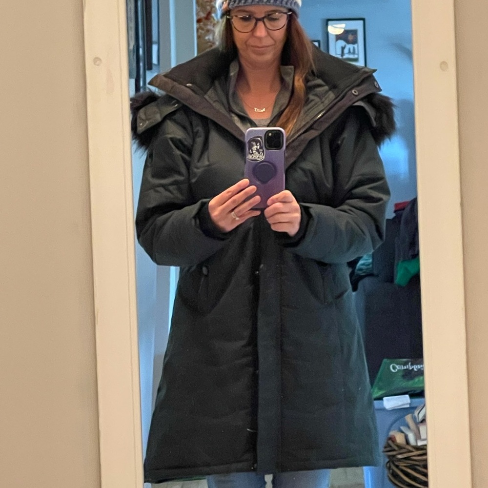 Forest Green with Black trim Winter Parka like new